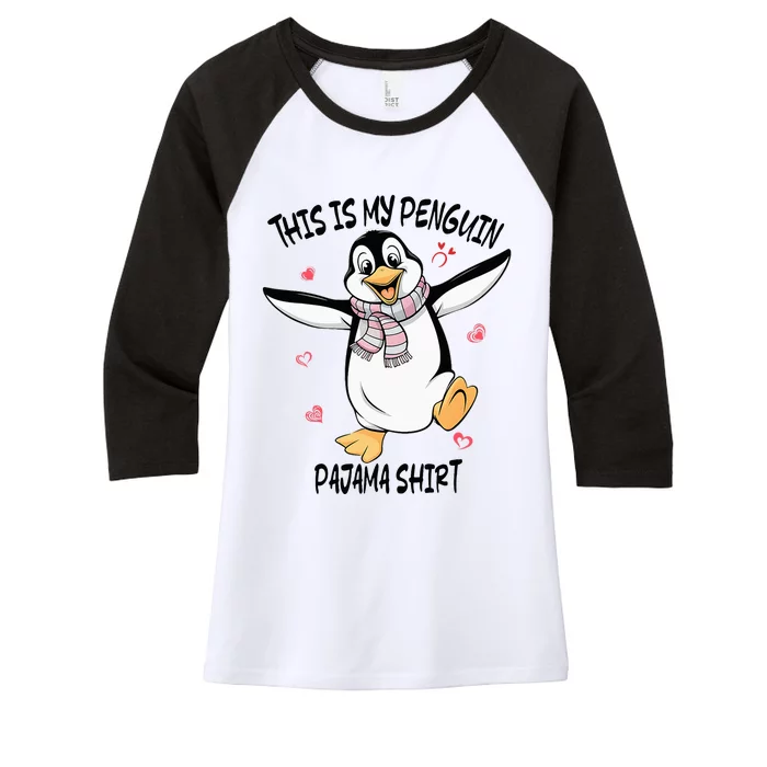 This Is My Penguin Pajama Penguin Lover Women's Tri-Blend 3/4-Sleeve Raglan Shirt