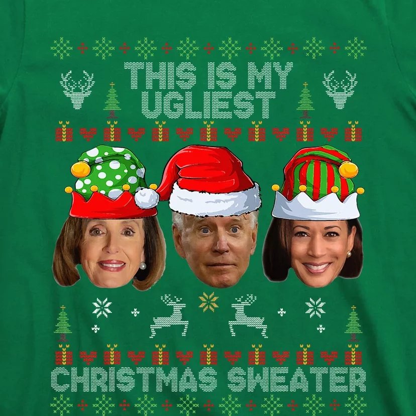 This Is My Ugliest Christmas Sweater Funny Joe Biden Kamala T-Shirt