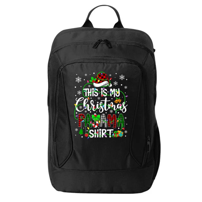 This Is My Christmas Pajama Matching Family Xmas Lights City Backpack