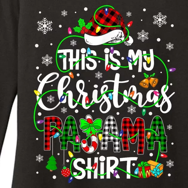 This Is My Christmas Pajama Matching Family Xmas Lights Womens CVC Long Sleeve Shirt