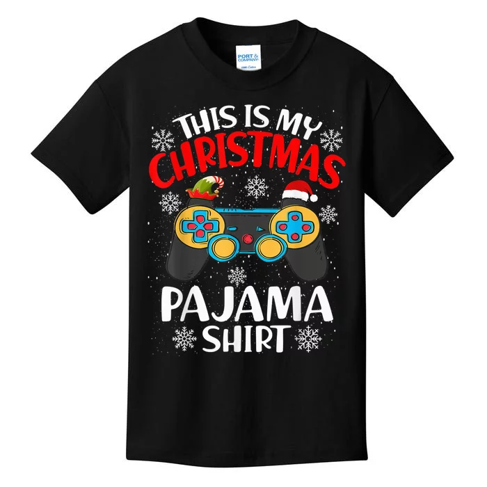 This Is My Christmas Pajama Shirt Gamer Christmas Kids T-Shirt