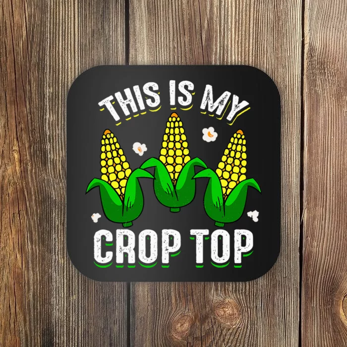 This Is My Retro Crop Top Corny Funny Corn Halloween Bday Coaster