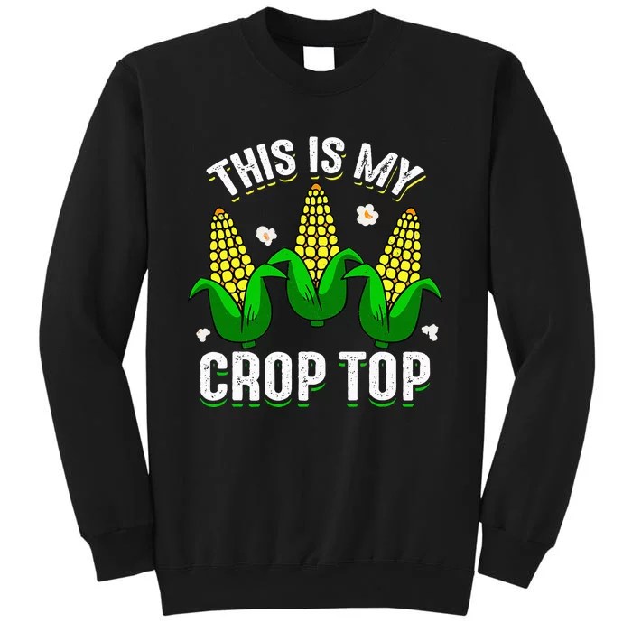 This Is My Retro Crop Top Corny Funny Corn Halloween Bday Tall Sweatshirt