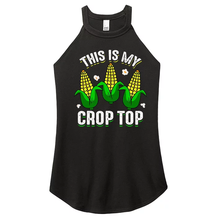 This Is My Retro Crop Top Corny Funny Corn Halloween Bday Women’s Perfect Tri Rocker Tank