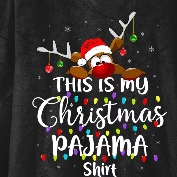 This Is My Christmas Pajama Xmas Lights Funny Holiday Hooded Wearable Blanket