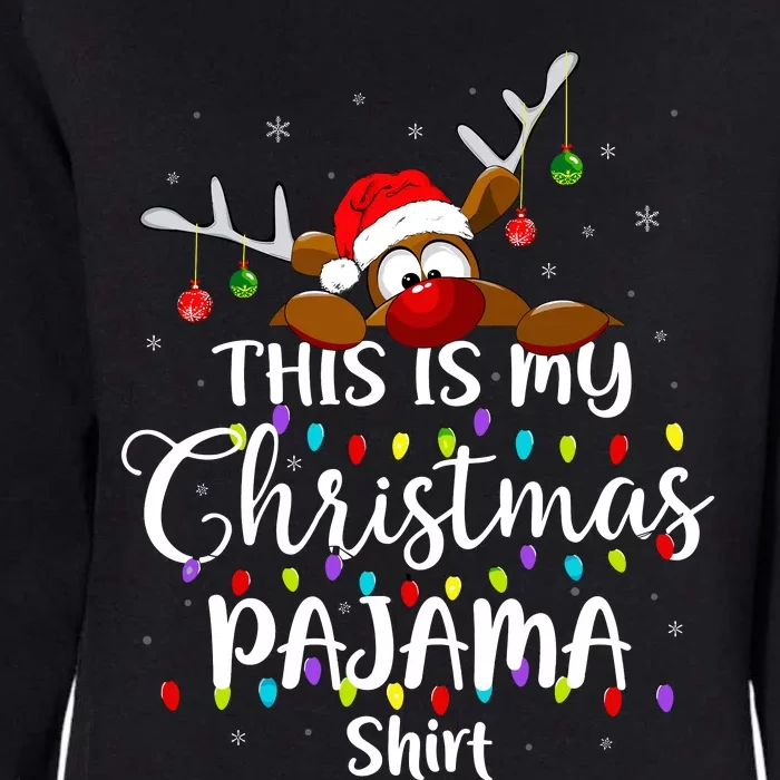 This Is My Christmas Pajama Xmas Lights Funny Holiday Womens California Wash Sweatshirt