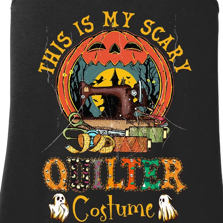 This Is My Scary Quilter Costume Pumpkin Halloween Quilting Ladies Essential Tank