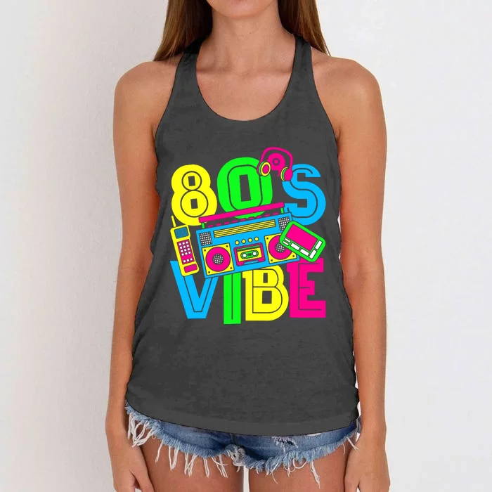 This Is My 80S Vibe 1980s Fashion 80s 90s Outfit Party Women's Knotted Racerback Tank