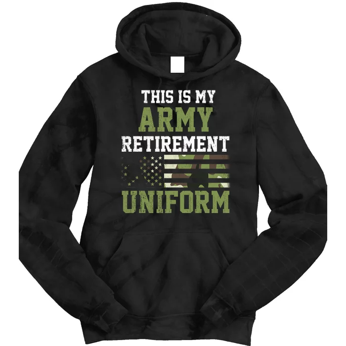 This Is My Army Retirement Uniform Tie Dye Hoodie