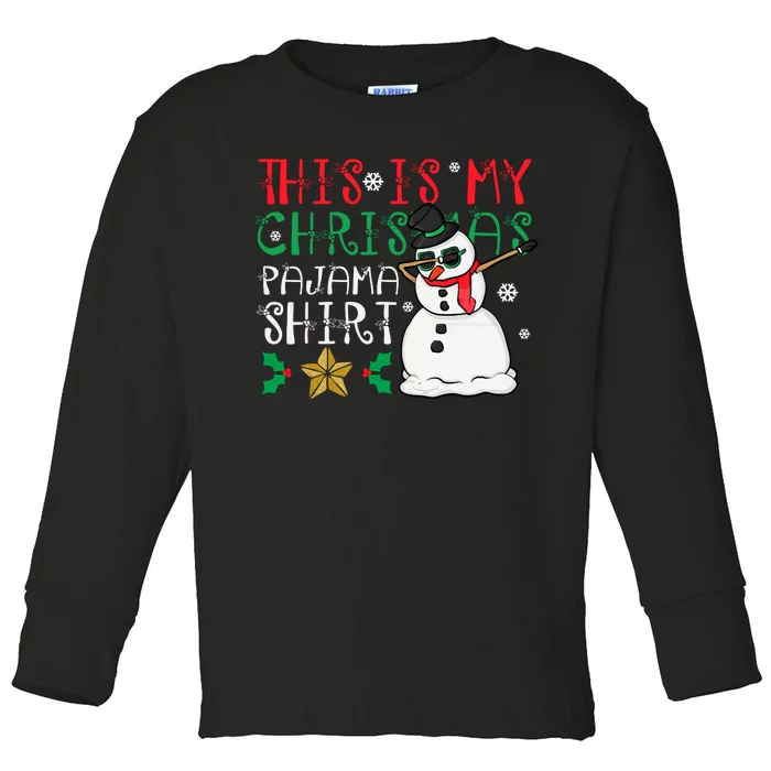 This Is My Christmas Pajama Holiday Toddler Long Sleeve Shirt