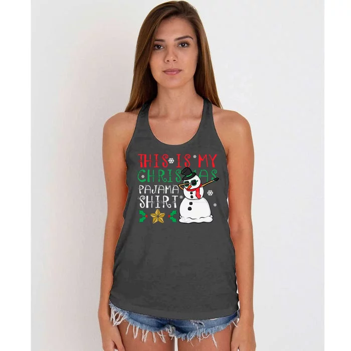 This Is My Christmas Pajama Holiday Women's Knotted Racerback Tank