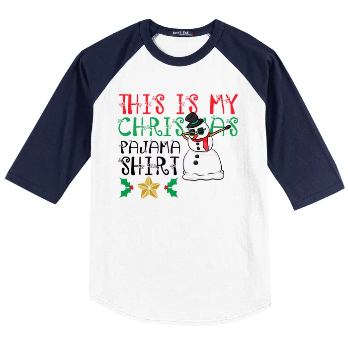 This Is My Christmas Pajama Holiday Baseball Sleeve Shirt