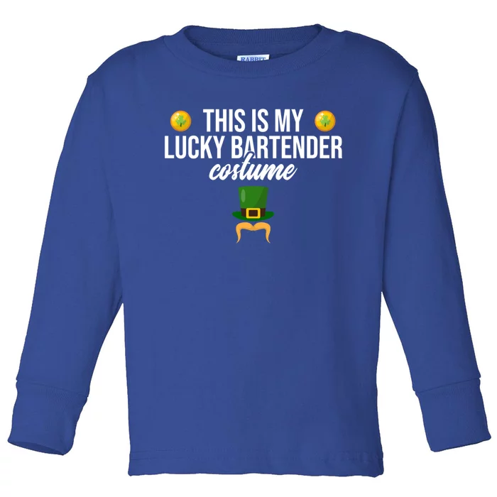 This Is My Lucky Bartender Costume St Patrick's Day Bar Gift Toddler Long Sleeve Shirt