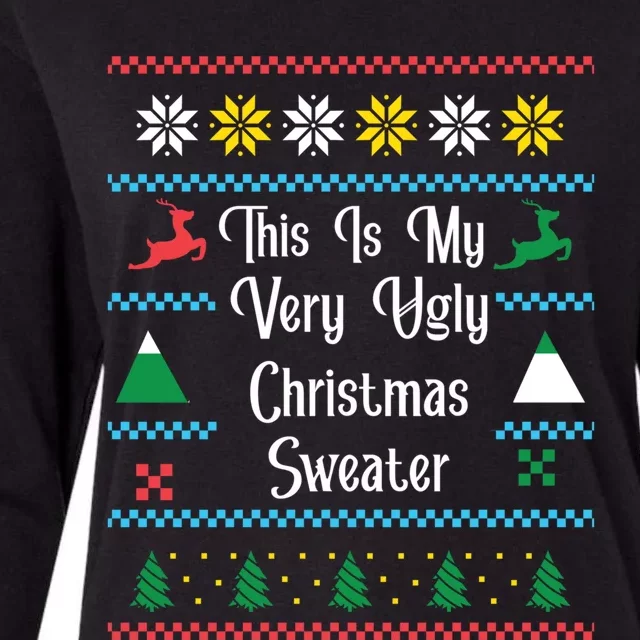 This Is My Very Ugly Christmas Sweaters Novelty Funny Gift Womens Cotton Relaxed Long Sleeve T-Shirt