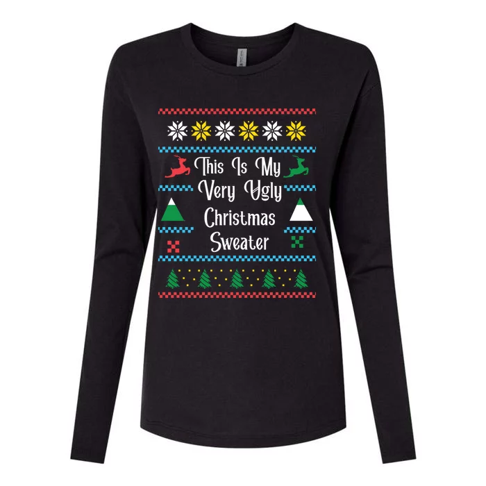 This Is My Very Ugly Christmas Sweaters Novelty Funny Gift Womens Cotton Relaxed Long Sleeve T-Shirt