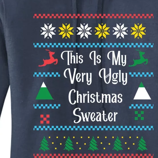 This Is My Very Ugly Christmas Sweaters Novelty Funny Gift Women's Pullover Hoodie