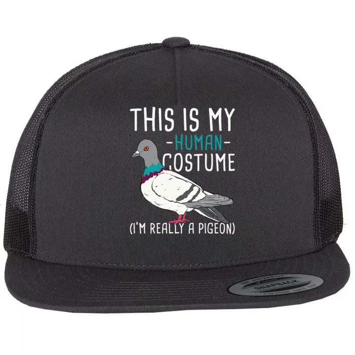 This Is My Human Costume Pigeon Racing Lover Bird Breeder Flat Bill Trucker Hat