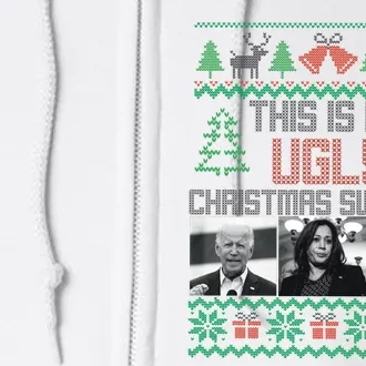 This Is My Ugly Christmas Sweater Funny Anti Biden FJB Full Zip Hoodie