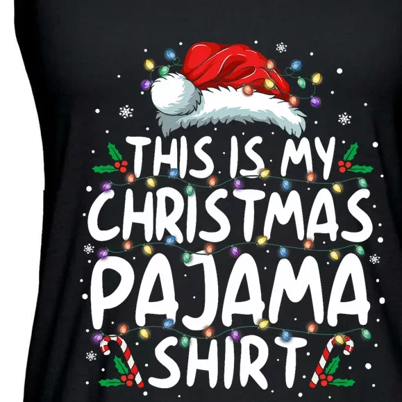 This Is My Christmas Pajama Funny Xmas Pjs Ladies Essential Flowy Tank