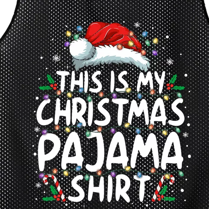 This Is My Christmas Pajama Funny Xmas Pjs Mesh Reversible Basketball Jersey Tank