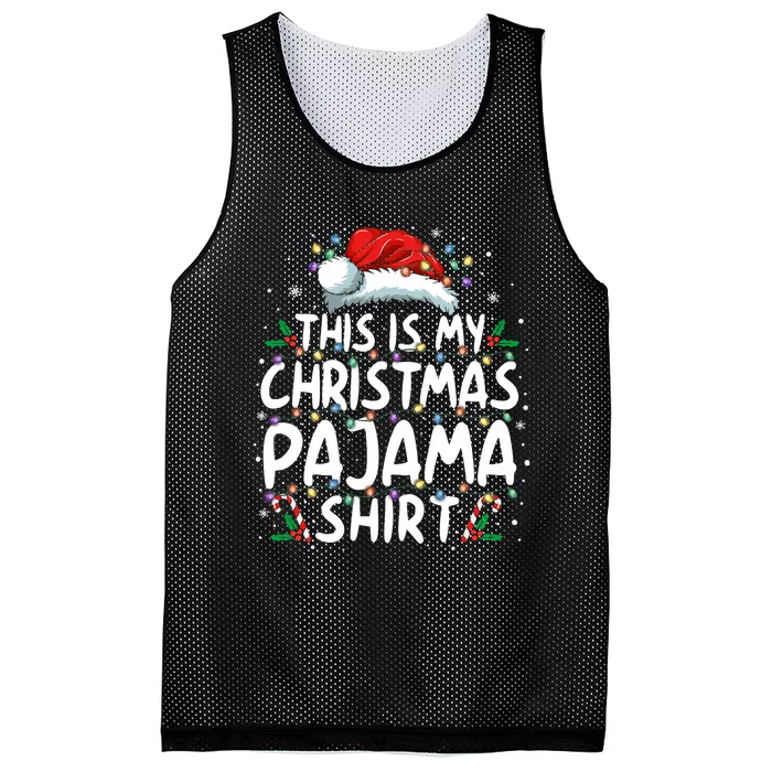 This Is My Christmas Pajama Funny Xmas Pjs Mesh Reversible Basketball Jersey Tank