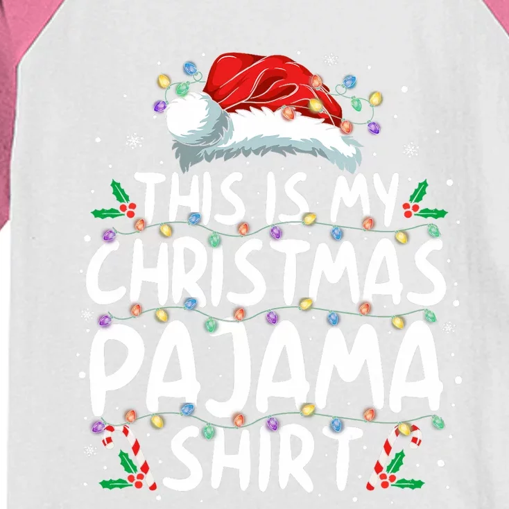 This Is My Christmas Pajama Funny Xmas Pjs Kids Colorblock Raglan Jersey