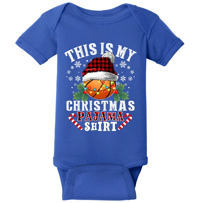 This Is My Christmas Pajama Meaningful Gift Basketball Ball Sport Xmas Gift Baby Bodysuit