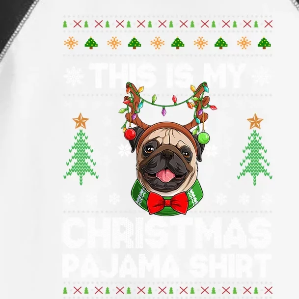 This Is My Christmas Pajama Gift Dog Lover Pug Christmas Gift Toddler Fine Jersey T-Shirt