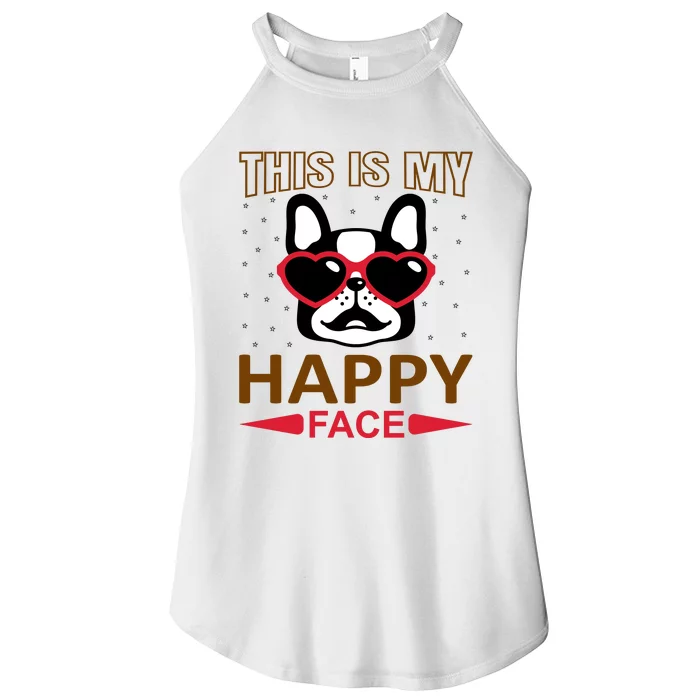 This Is My Happy Face Women’s Perfect Tri Rocker Tank