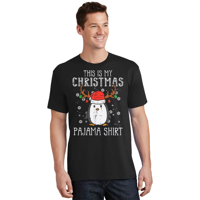 This Is My Christmas Pajama Shirt Penguin Xmas T-Shirt