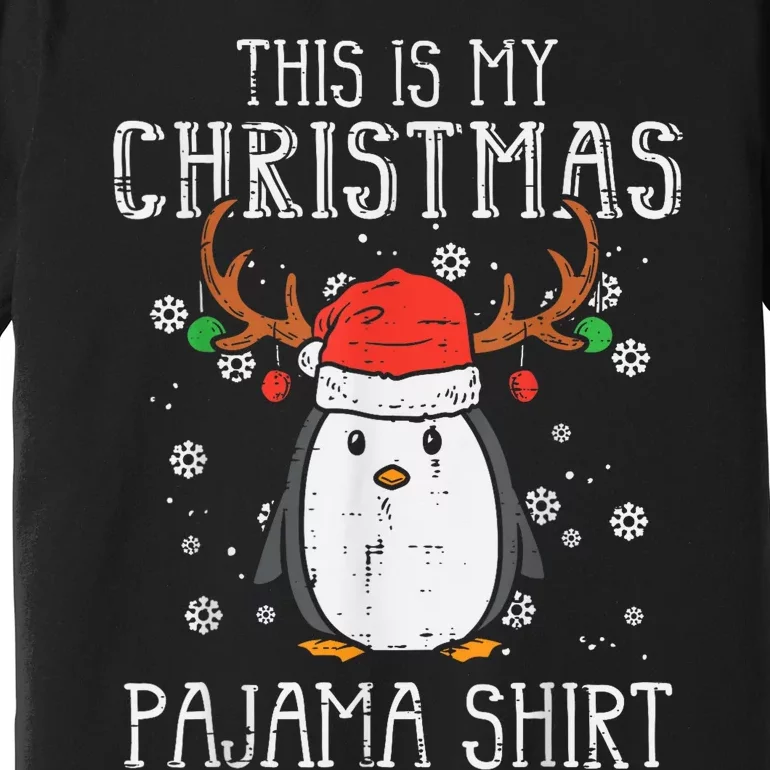 This Is My Christmas Pajama Shirt Penguin Xmas Premium T-Shirt