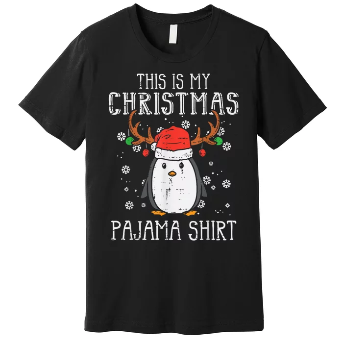 This Is My Christmas Pajama Shirt Penguin Xmas Premium T-Shirt