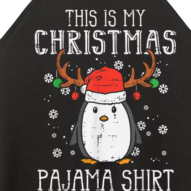 This Is My Christmas Pajama Shirt Penguin Xmas Women’s Perfect Tri Rocker Tank