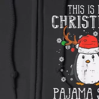 This Is My Christmas Pajama Shirt Penguin Xmas Full Zip Hoodie