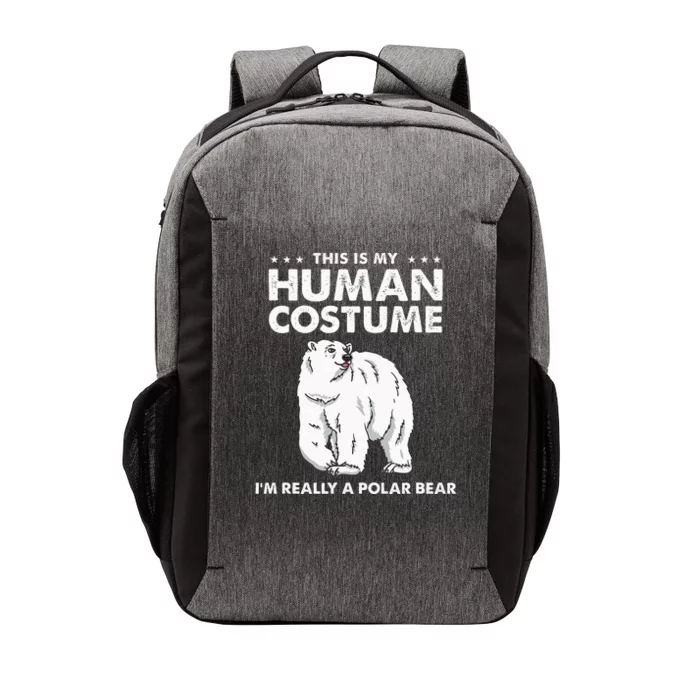 This Is My Human Costume Im Really A Polar Bear Halloween Vector Backpack