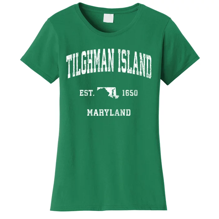 Tilghman Island Maryland Md Vintage Athletic Women's T-Shirt