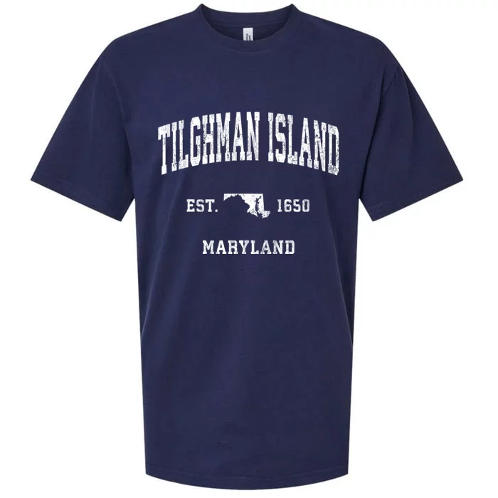 Tilghman Island Maryland Md Vintage Athletic Sueded Cloud Jersey T-Shirt