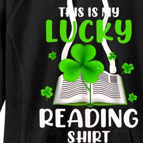 This Is My Lucky Reading Gift St Patrick's Day Book Lover Meaningful Gift Women's Fleece Hoodie