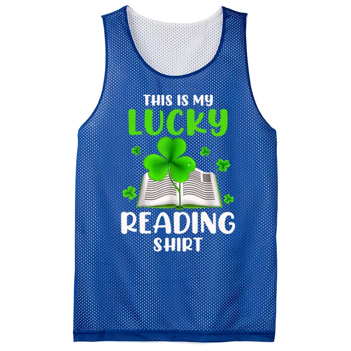 This Is My Lucky Reading Gift St Patrick's Day Book Lover Meaningful Gift Mesh Reversible Basketball Jersey Tank