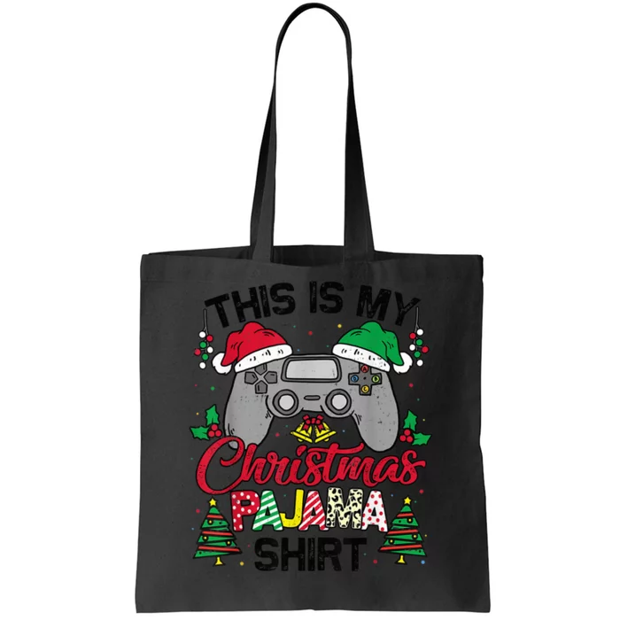 This Is My Christmas Pajama Gamer Shirt Christmas Gaming Tote Bag