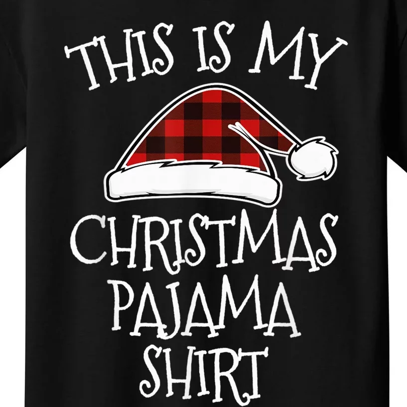 This Is My Christmas Pajama Shirt Xmas Buffalo Red Plaid Kids T-Shirt