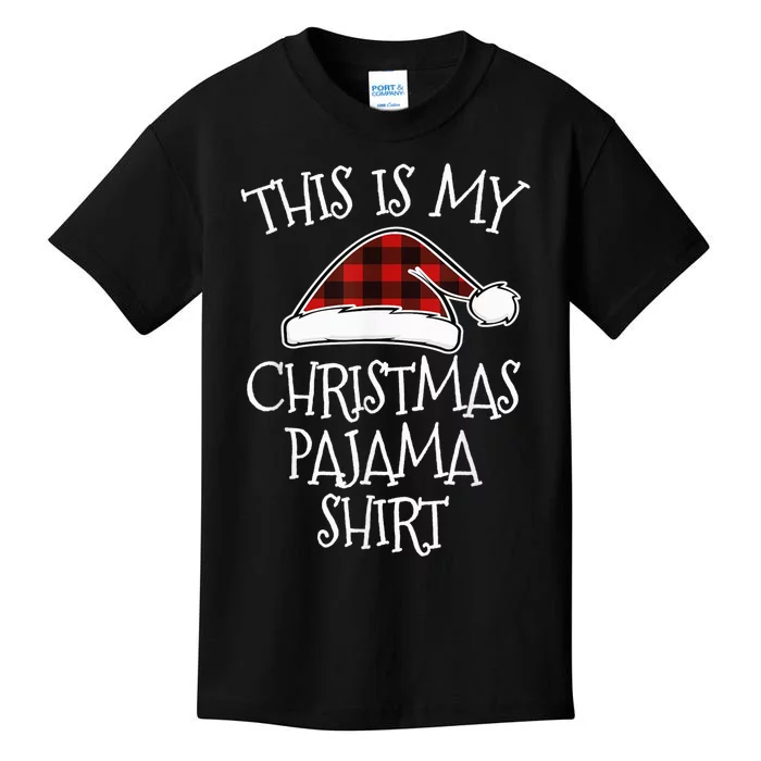 This Is My Christmas Pajama Shirt Xmas Buffalo Red Plaid Kids T-Shirt