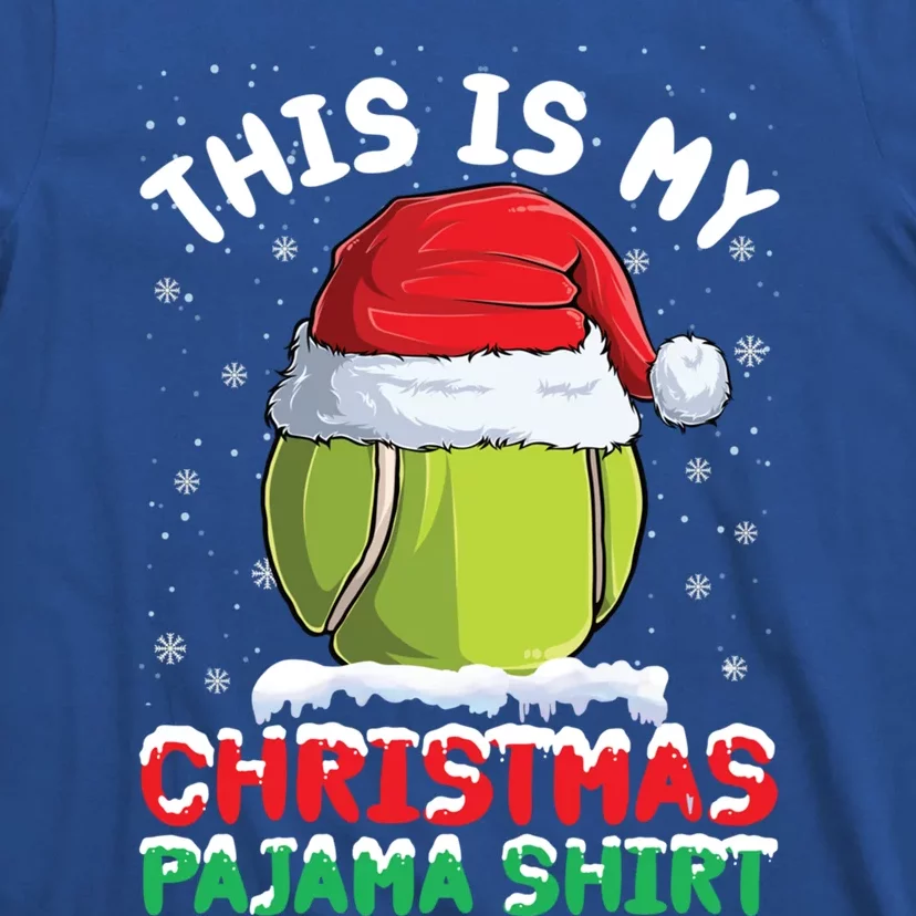 This Is My Christmas Pajama Gift Tennis Ball Santa Hat Xmas Cool Gift T-Shirt