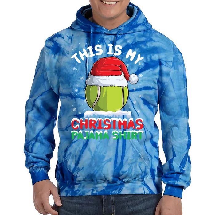 This Is My Christmas Pajama Gift Tennis Ball Santa Hat Xmas Cool Gift Tie Dye Hoodie