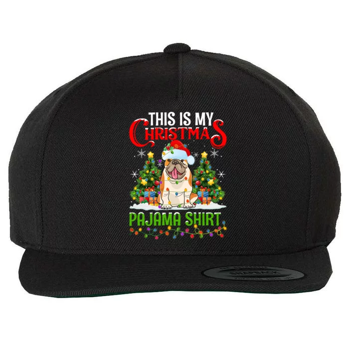 This Is My Christmas Pajama Meaningful Gift Lighting Bulldog Xmas Meaningful Gif Wool Snapback Cap