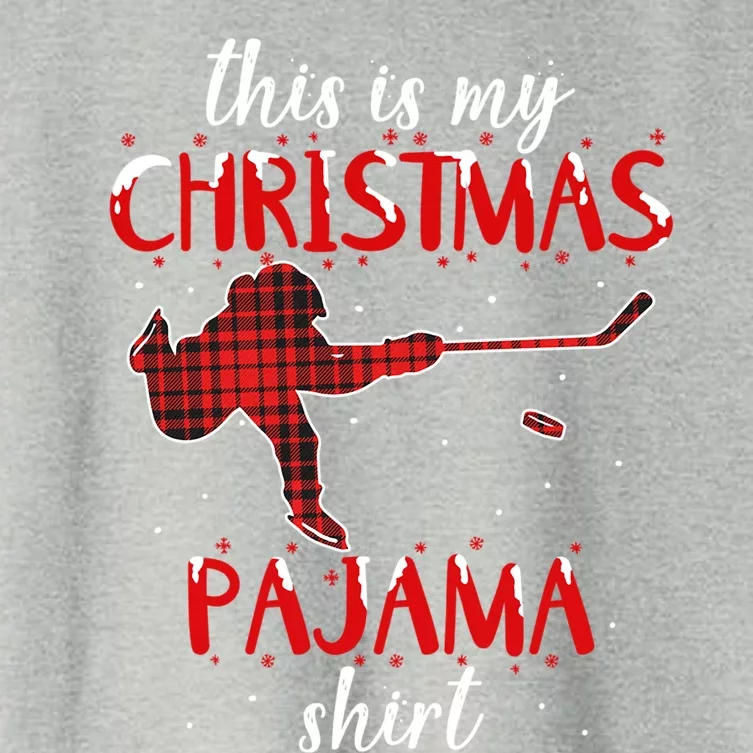 This Is My Christmas Pajama Funny Ice Hockey Cute Gift Women's Crop Top Tee