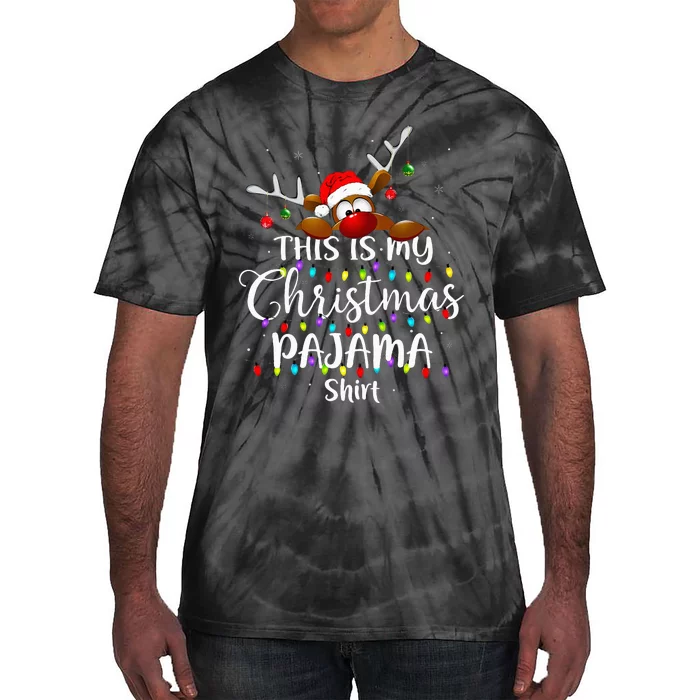 This Is My Christmas Pajama Xmas Lights Tie-Dye T-Shirt