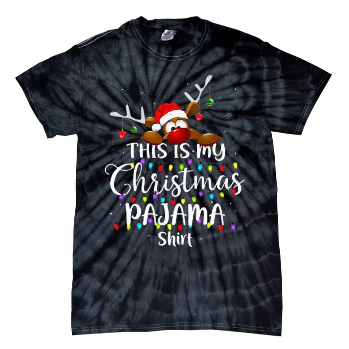 This Is My Christmas Pajama Xmas Lights Tie-Dye T-Shirt