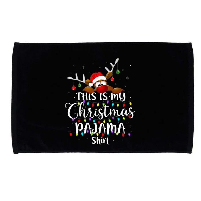 This Is My Christmas Pajama Xmas Lights Microfiber Hand Towel