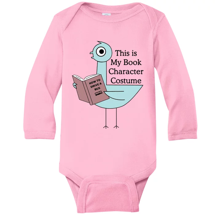 This Is My Book Character Costume Pigeon Reading Baby Long Sleeve Bodysuit